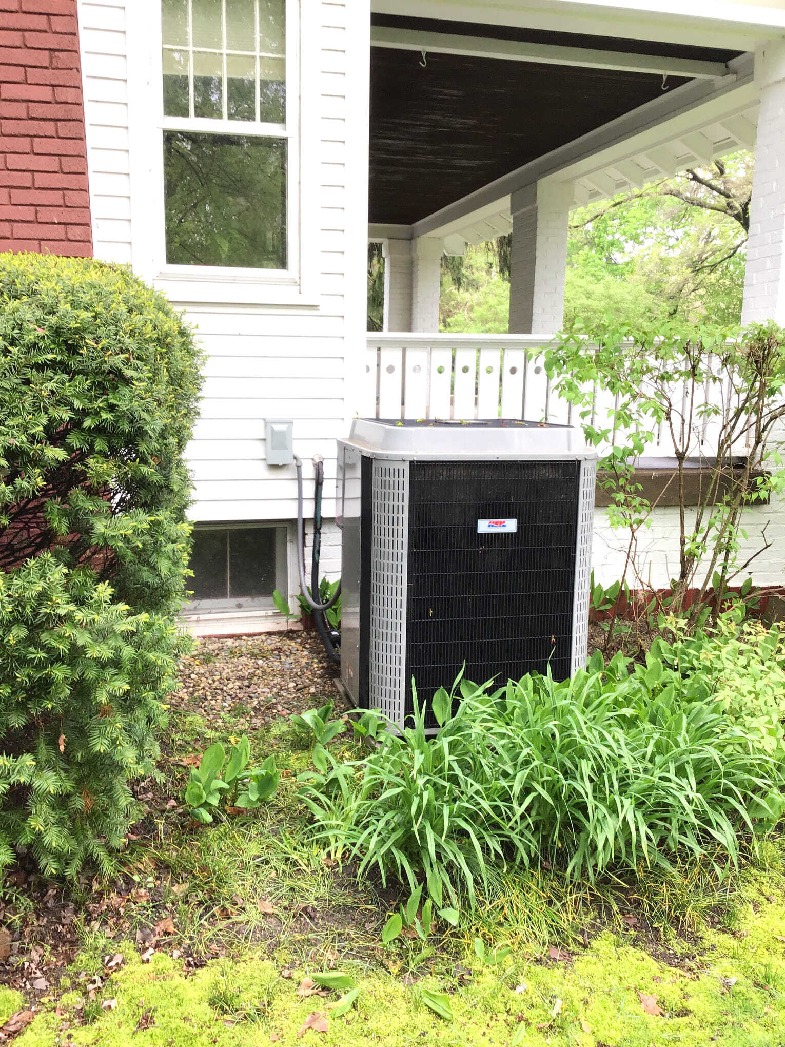 HVAC system installed outside home